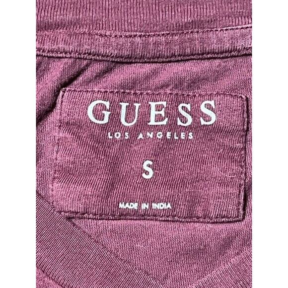 Guess Shirt Mens S Blended Fabric V Neck Short Sleeve Colorblock Red - Picture 5 of 7